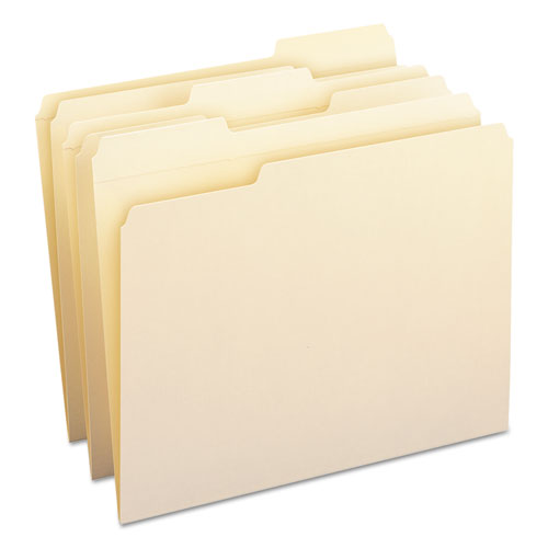 Watershed Top Tab File Folders, 1-3-cut Tabs: Assorted, Letter Size, 0.75" Expansion, Manila, 100-box