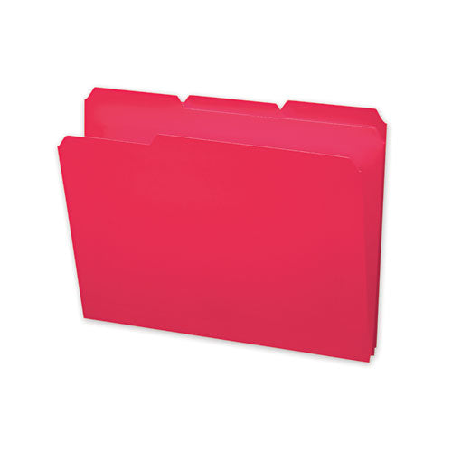 Top Tab Poly Colored File Folders, 1-3-cut Tabs, Letter Size, Red, 24-box