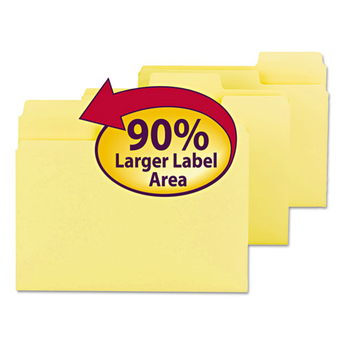 Supertab Colored File Folders, 1-3-cut Tabs, Letter Size, 11 Pt. Stock, Yellow, 100-box