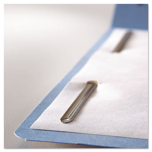 Top Tab Colored Fastener Folders, 2 Fasteners, Letter Size, Blue Exterior, 50-box