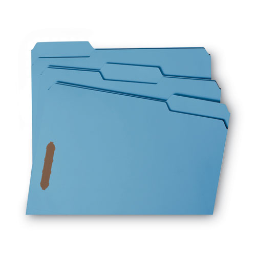 Watershed Cutless Reinforced Top Tab Fastener Folders, 2 Fasteners, Letter Size, Blue Exterior, 50-box