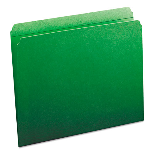 Reinforced Top Tab Colored File Folders, Straight Tabs, Letter Size, 0.75" Expansion, Green, 100-box
