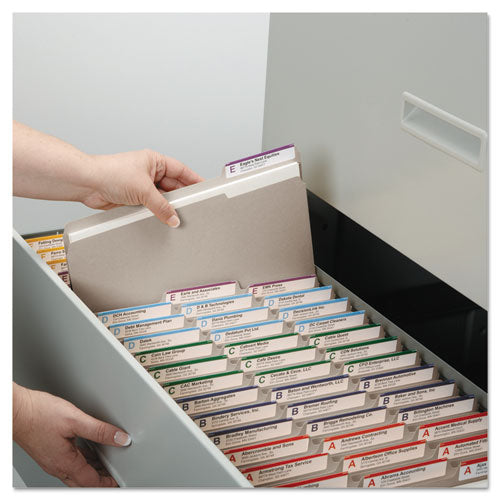 Colored File Folders, 1-3-cut Tabs: Assorted, Letter Size, 0.75" Expansion, Gray, 100-box