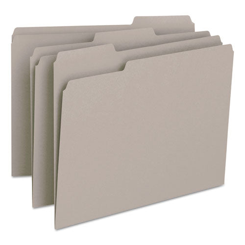 Colored File Folders, 1-3-cut Tabs: Assorted, Letter Size, 0.75" Expansion, Gray, 100-box