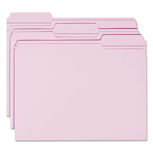 Reinforced Top Tab Colored File Folders, 1-3-cut Tabs: Assorted, Letter Size, 0.75" Expansion, Lavender, 100-box