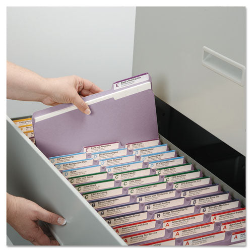 Reinforced Top Tab Colored File Folders, 1-3-cut Tabs: Assorted, Letter Size, 0.75" Expansion, Lavender, 100-box