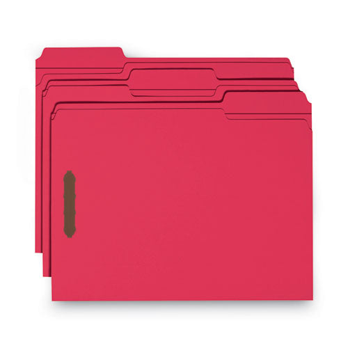 Watershed Cutless Reinforced Top Tab Fastener Folders, 2 Fasteners, Letter Size, Red Exterior, 50-box