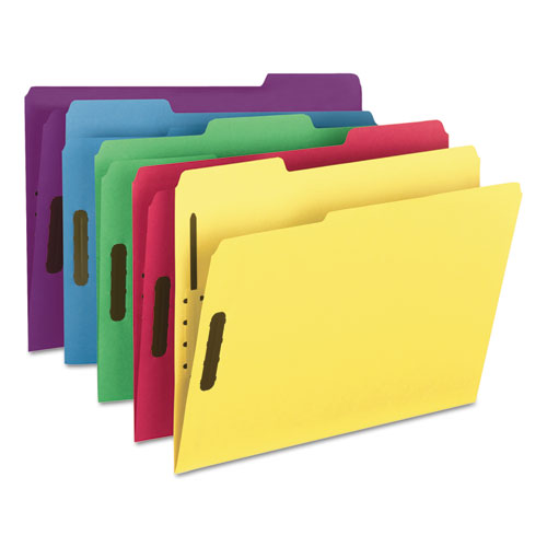 Watershed Cutless Reinforced Top Tab Fastener Folders, 2 Fasteners, Letter Size, Yellow Exterior, 50-box