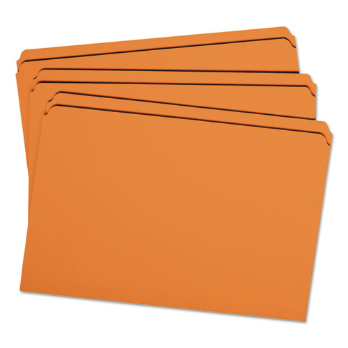 Reinforced Top Tab Colored File Folders, Straight Tab, Legal Size, Orange, 100-box