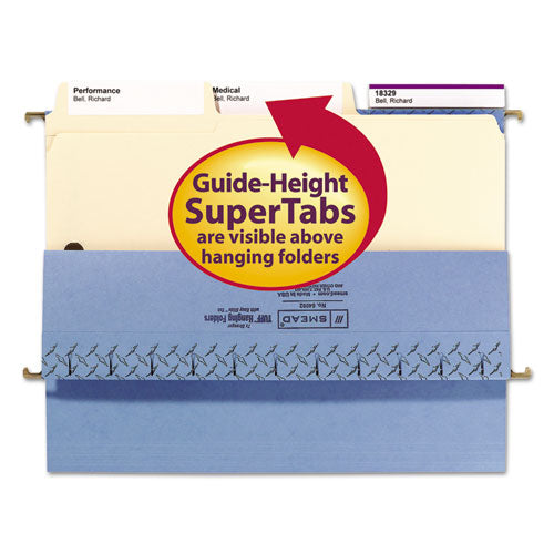 Supertab Reinforced Guide Height 2-fastener Folders, 1-3-cut Tabs, Legal Size, 11 Pt. Manila, 50-box