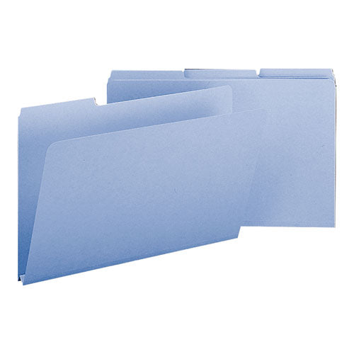 Expanding Recycled Heavy Pressboard Folders, 1-3-cut Tabs, 1" Expansion, Legal Size, Blue, 25-box