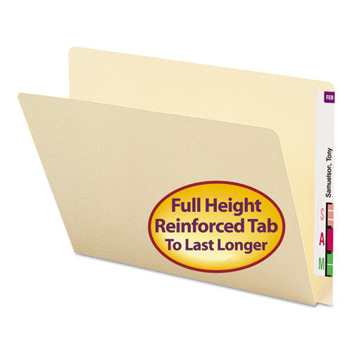 Extended End Tab Manila Folders, Straight Tab, Letter Size, 100-box