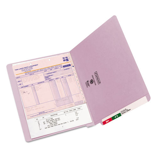 Reinforced End Tab Colored Folders, Straight Tab, Letter Size, Lavender, 100-box
