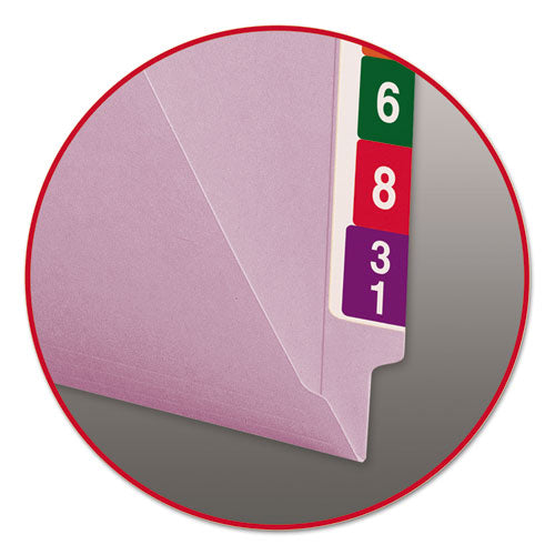 Reinforced End Tab Colored Folders, Straight Tab, Letter Size, Lavender, 100-box