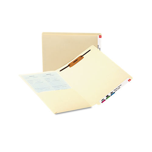 Heavyweight Manila End Tab Fastener Folders With Interior Front-cover Pocket, 1 Fastener, Letter Size, Manila, 50-box