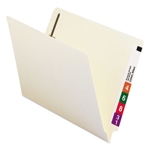 Heavyweight Manila End Tab Fastener Folders With Interior Front-cover Pocket, 1 Fastener, Letter Size, Manila, 50-box