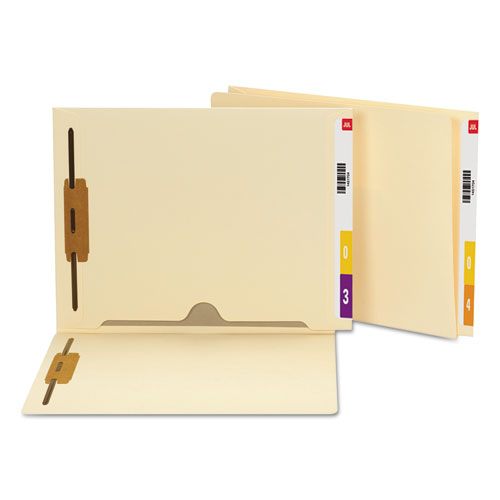 Heavyweight Manila End Tab Fastener Folder With Interior Back-cover Pocket, 2 Fasteners, Letter Size, Manila Exterior, 50-box