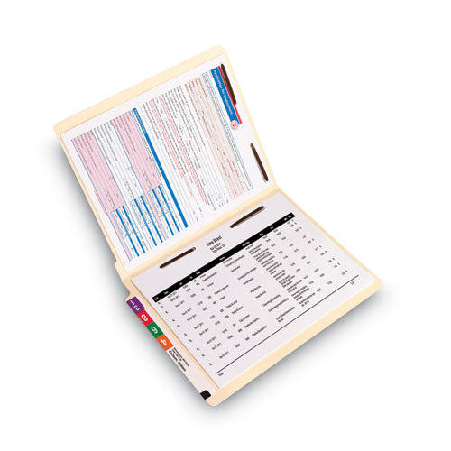 Manila End Tab Fastener Folders With Reinforced Tabs, 11-pt Stock, 2 Fasteners, Letter Size, Manila Exterior, 50-box