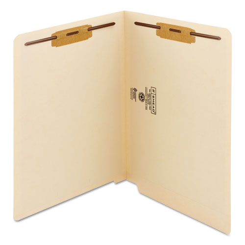 Watershed Cutless End Tab Fastener Folders, 2 Fasteners, Letter Size, Manila Exterior, 50-box