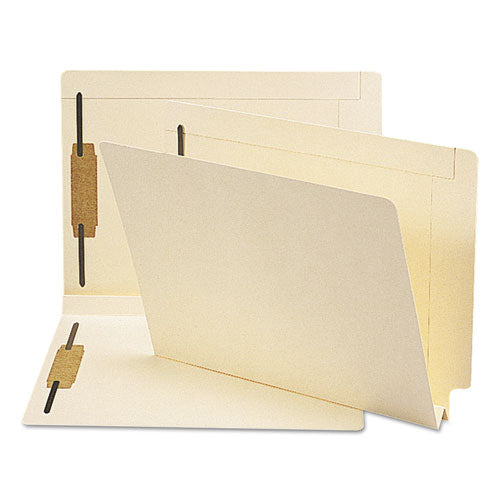 Manila End Tab W-fold Fastener Folders With Reinforced Tabs, 14-pt Stock, 2 Fasteners, Letter Size, Manila Exterior, 50-box