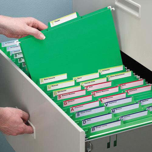Fastab Hanging Folders, Letter Size, 1-3-cut Tab, Green, 20-box