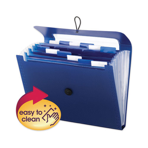 Step Index Organizer, 12 Sections, 1-6-cut Tab, Letter Size, Navy
