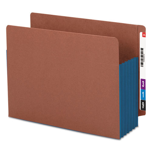 Redrope Drop-front End Tab File Pockets, Fully Lined 6.5" High Gussets, 5.25" Expansion, Letter Size, Redrope-blue, 10-box
