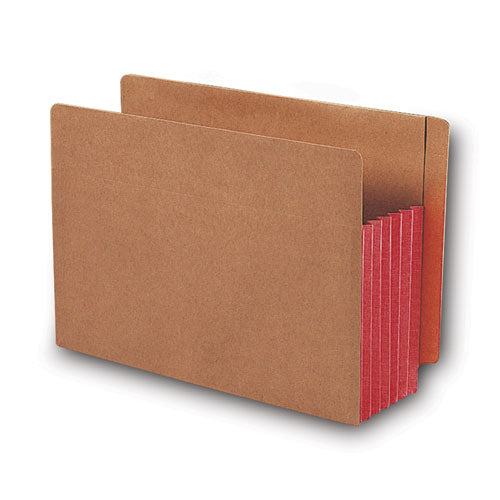 Redrope Drop-front End Tab File Pockets, Fully Lined 6.5" High Gussets, 5.25" Expansion, Letter Size, Redrope-red, 10-box