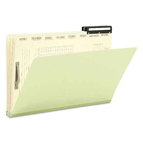 Pressboard Mortgage Folders, 8 Dividers, Legal Size, Green, 10-box