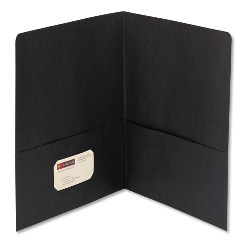 Two-pocket Folder, Textured Paper, Black, 25-box