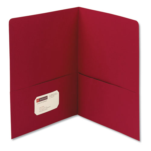 Two-pocket Folder, Textured Paper, 100-sheet Capacity, 11 X 8.5, Red, 25-box