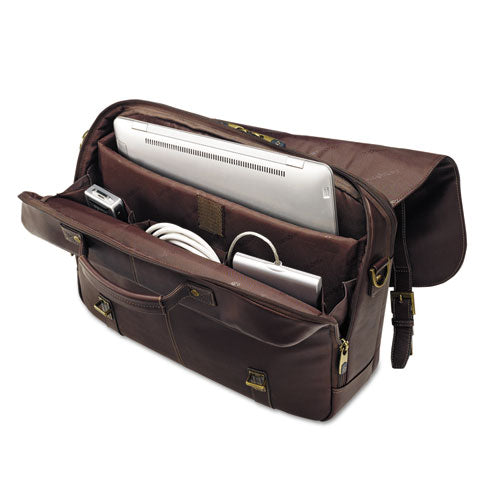Leather Flapover Case, 16 X 6 X 13, Brown