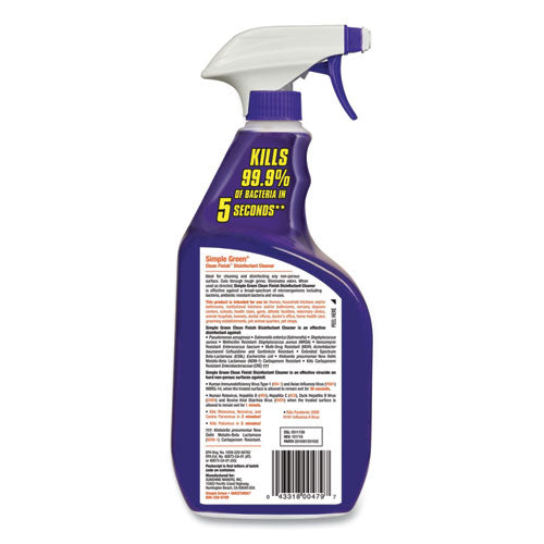 Clean Finish Disinfectant Cleaner, Herbal, 32 Oz Spray Bottle, 12-carton