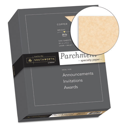 Parchment Specialty Paper, 24 Lb, 8.5 X 11, Copper, 500-box