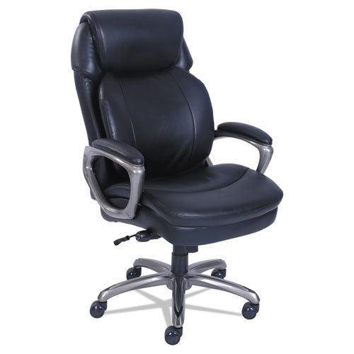 Cosset Big And Tall Executive Chair, Supports Up To 400 Lb, 19" To 22" Seat Height, Black Seat-back, Slate Base
