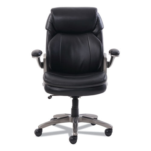 Cosset Mid-back Executive Chair, Supports Up To 275 Lb, 18.5" To 21.5" Seat Height, Black Seat-back, Slate Base