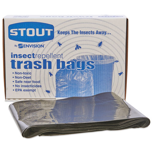 Insect-repellent Trash Bags, 55 Gal, 2 Mil, 37" X 52", Black, 65-box