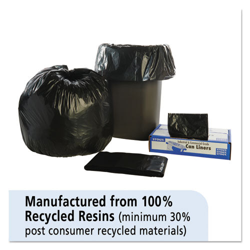Total Recycled Content Plastic Trash Bags, 33 Gal, 1.5 Mil, 33" X 40", Brown-black, 100-carton