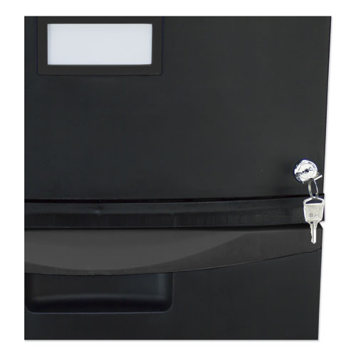 Two-drawer Mobile Filing Cabinet, 2 Legal-letter-size File Drawers, Black, 14.75" X 18.25" X 26"