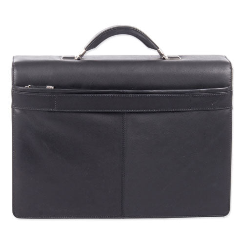 Milestone Briefcase, Holds Laptops 15.6", 5" X 5" X 12", Black