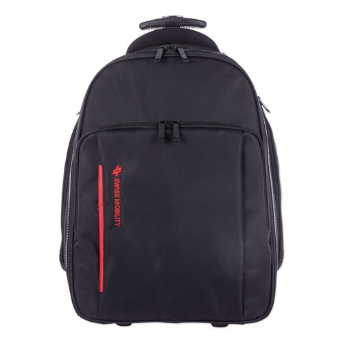 Stride Business Backpack On Wheels, For Laptops 15.6", 10" X 10" X 21.5", Black