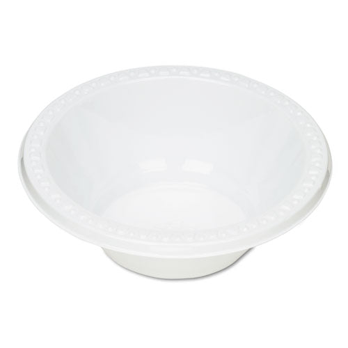 Plastic Dinnerware, Bowls, 12 Oz, White, 125-pack