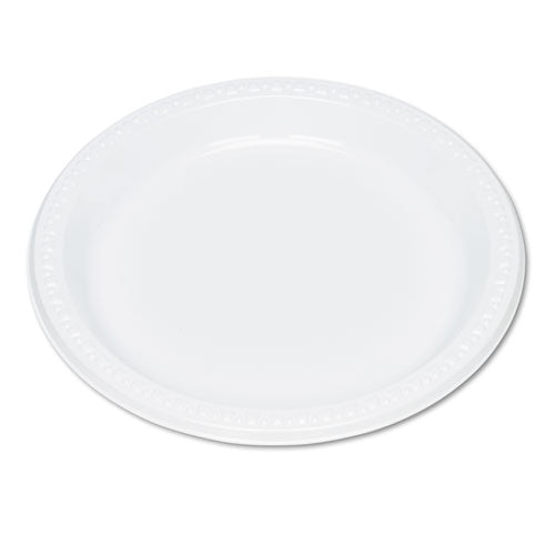 Plastic Dinnerware, Plates, 9" Dia, White, 500-carton