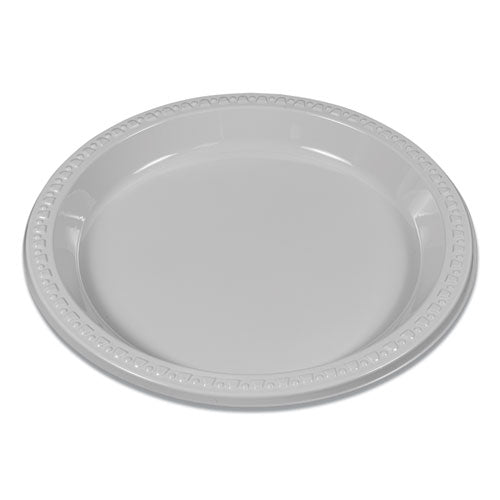 Plastic Dinnerware, Plates, 9" Dia, White, 500-carton