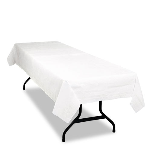 Table Set Poly Tissue Table Cover, 54" X 108", White, 6-pack