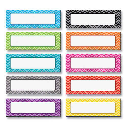 Chevron Labels Magnetic Accents, 10 Assorted Colors, 4.75" X 1.5", 20-pack