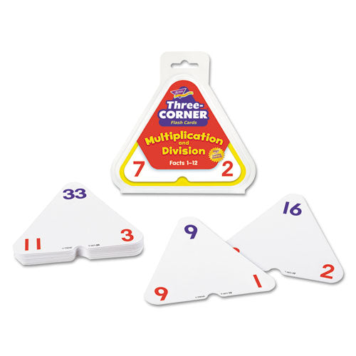 Multiplication-division Three-corner Flash Cards, 8 And Up, 48-set