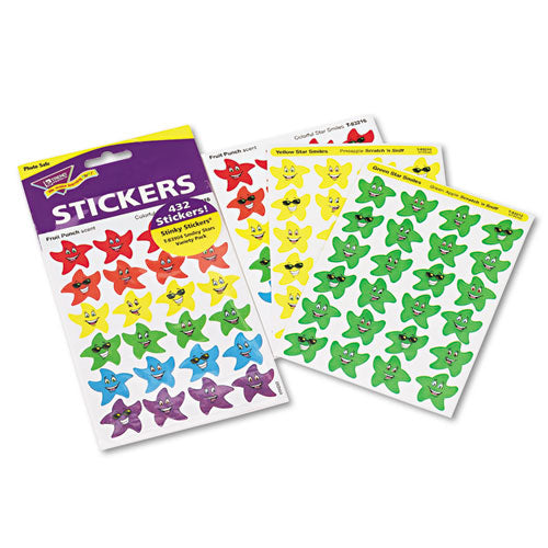 Stinky Stickers Variety Pack, Smiley Stars, Assorted Colors, 432-pack