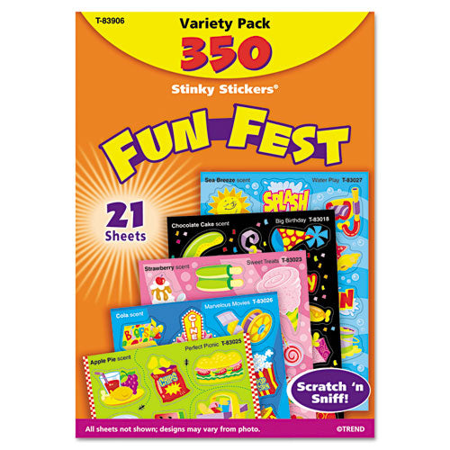 Stinky Stickers Variety Pack, Mixed Shapes, Assorted Colors, 350-pack