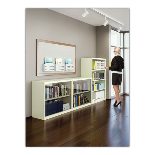 Metal Bookcase, Four-shelf, 34.5w X 13.5d X 52.5h, Black